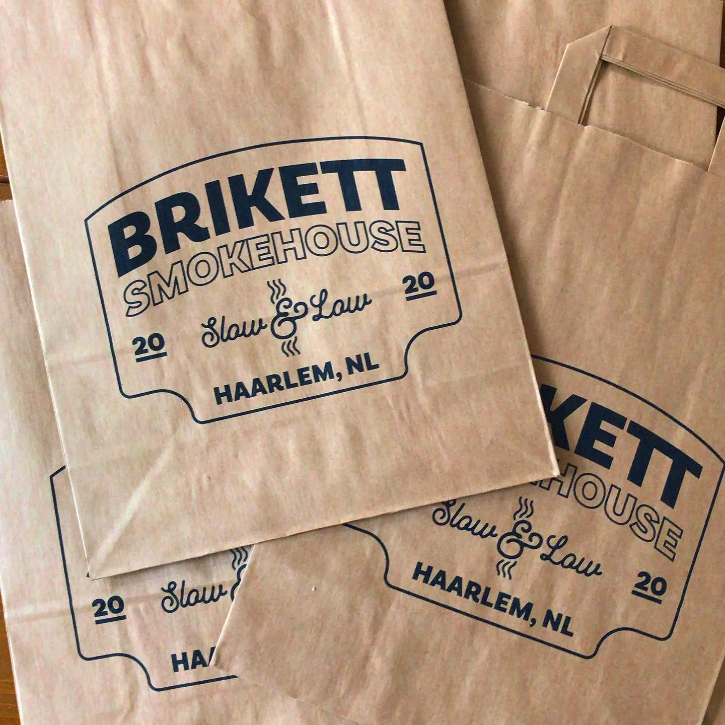 BRIKETT branded kraft bags